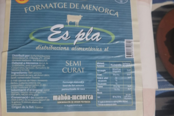 Frotmage de Menorca, queso mahon Es Pla